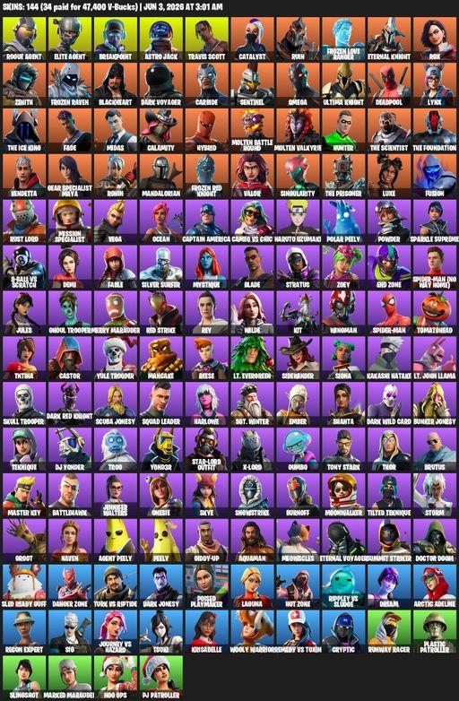 [PC/PSN] | 144 skins | Take The L | Travis Scott | Elite Agent | Omega | Rogue Agent | Breakpoint | Astro Jack | Catalyst | Ruin | Frozen Love Ranger | Full Access
