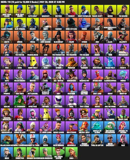 [PC/XBOX] | 116 skins | Take The L | OG STW | IKONIK | Travis Scott | The Reaper | Elite Agent | Omega | Rose Team Leader | Blue Team Leader | Full Access