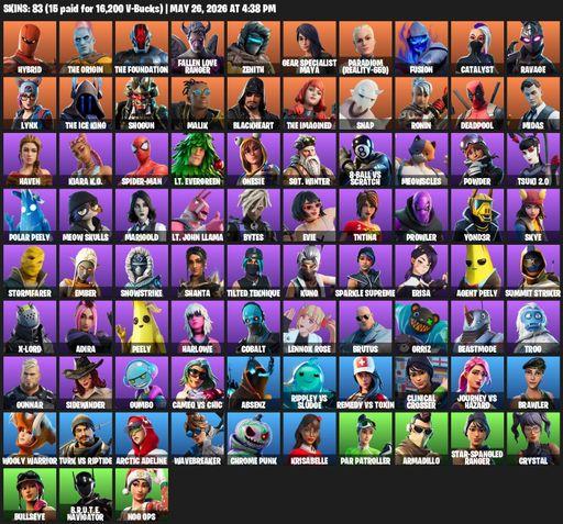 [PC/PSN/XBOX] | 83 skins | Hybrid | The Origin | The Foundation | Fallen Love Ranger | Zenith | Gear Specialist Maya | Paradigm (Reality-659) | Fusion | Full Access