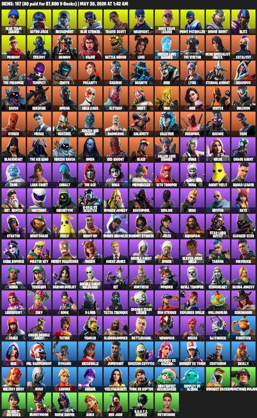 [PC] | 157 skins | OG STW | Travis Scott | Omega | Lara Croft | Blue Team Leader | Astro Jack | Breakpoint | Blue Striker | Warpaint | Full Access