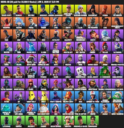 [PC/XBOX] | 98 skins | OG STW | Travis Scott | Prodigy | Sultura | Warpaint | Carbon Commando | Rose Team Leader | Blizzard Bomber | Blackheart | Full Access