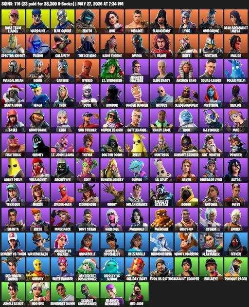[PC/PSN/XBOX] | 116 skins | Leviathan Axe | OG STW | Blue Squire | Omega | Rose Team Leader | Warpaint | Zenith | Rox | Menace | Blackheart | Lynx | Full Access