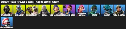 [PC/PSN/XBOX] | 11 skins | Blue Squire | Stealth Reflex | Psycho Bandit | Havoc | Sub Commander | Explorer Emilie | Journey vs Hazard | Reflex | Full Access