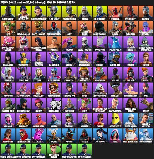 [PC/PSN] | 96 skins | Take The L | Floss | Black Knight | Sparkle Specialist | Royale Knight | Elite Agent | Blue Squire | Sub Commander | Havoc | Full Access