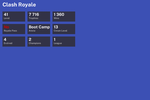 [KT13] | Level 41 | 7716 Trophies | Boot Camp | 1360 Wins | 4 Evol. | 2 Champ. | CoC TH12 | Full Access