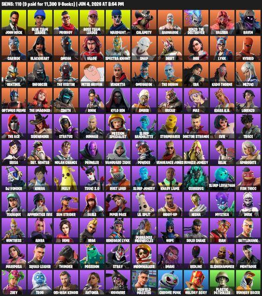 [PC/XBOX] | 110 skins | Take The L | OG STW | Omega | John Wick | Blue Team Leader | Prodigy | Rose Team Leader | Warpaint | Calamity | Ragnarok | Full Access