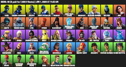 [PC/XBOX] | 46 skins | OG STW | Fixer | Carbon Commando | Trilogy | Point Patroller | Prodigy | Rose Team Leader | Warpaint | Blizzard Bomber | Full Access
