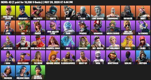 [PC/PSN] | 43 skins | OG STW | Rose Team Leader | Warpaint | Calamity | Zenith | Dire | A.I.M. | Love Ranger | Ragnarok | Enforcer | Drift | Lynx | Full Access
