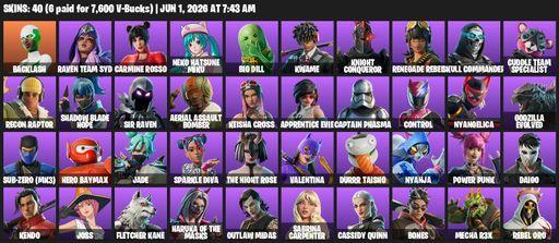 [PC/PSN] | 40 skins | Backlash | Raven Team Syd | Carmine Rosso | Neko Hatsune Miku | Big Dill | Kwame | Knight Conqueror | Renegade Rebel | Full Access