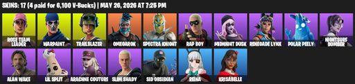 [PC/PSN/XBOX] | 17 skins | 4450 V-bucks | OG STW | Rose Team Leader | Warpaint | Trailblazer | Omegarok | Spectra Knight | Rap Boy | Midnight Dusk | Full Access