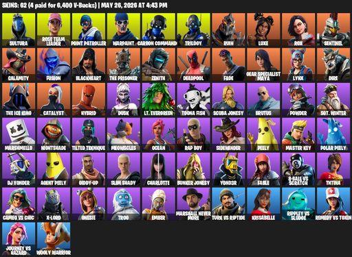[PC/XBOX] | 62 skins | OG STW | Sultura | Rose Team Leader | Point Patroller | Warpaint | Carbon Commando | Trilogy | Ruin | Luxe | Rox | Sentinel | Full Access