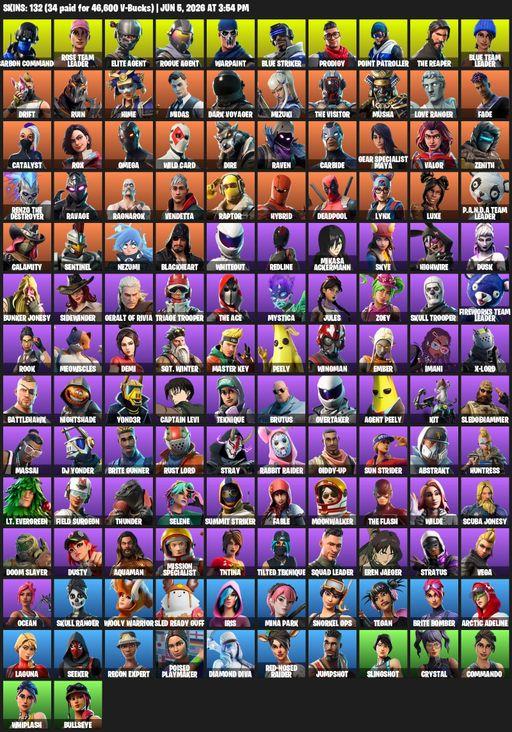 [PC/XBOX] | 132 skins | Take The L | OG STW | The Reaper | Elite Agent | Omega | Carbon Commando | Rose Team Leader | Rogue Agent | Warpaint | Full Access