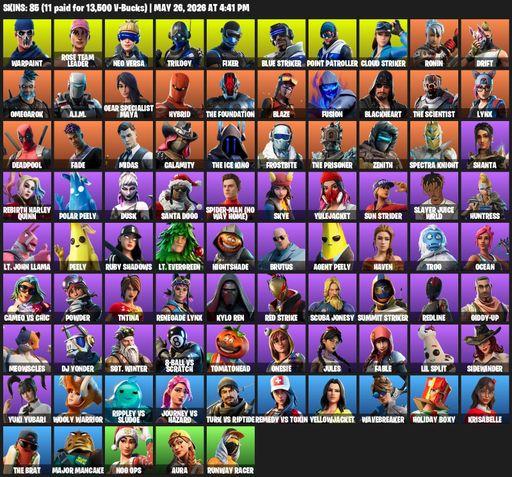[PC] | 85 skins | OG STW | Warpaint | Rose Team Leader | Neo Versa | Trilogy | Fixer | Blue Striker | Point Patroller | Cloud Striker | Ronin | Drift | Full Access