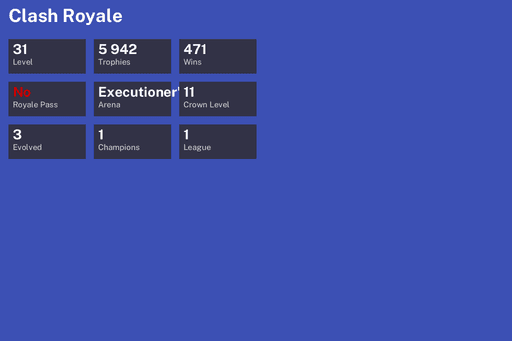 [KT11] | Level 31 | 5942 Trophies | Executioner's Kitchen | 471 Wins | 3 Evol. | 1 Champ. | Full Access