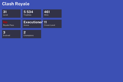 [KT11] | Level 31 | 5534 Trophies | Executioner's Kitchen | 461 Wins | 3 Evol. | 2 Champ. | Full Access