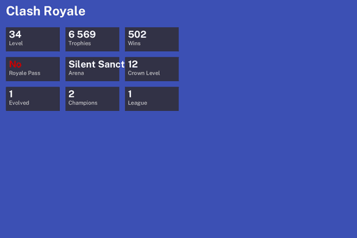 [KT12] | Level 34 | 6569 Trophies | Silent Sanctuary | 502 Wins | 1 Evol. | 2 Champ. | Full Access