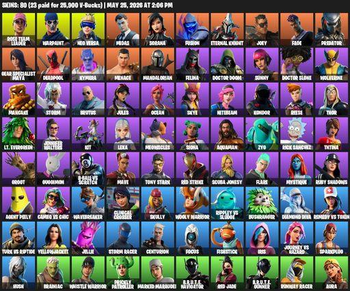 [PC/PSN] | 80 skins | OG STW | Reaper Axe | Rose Team Leader | Warpaint | Neo Versa | Midas | Sorana | Fusion | Eternal Knight | Joey | Fade | Full Access
