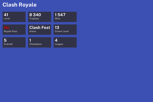 [KT13] | Level 41 | 8340 Trophies | Clash Fest | 1547 Wins | 5 Evol. | 1 Champ. | BS Lv.154 | CoC TH7 | Full Access