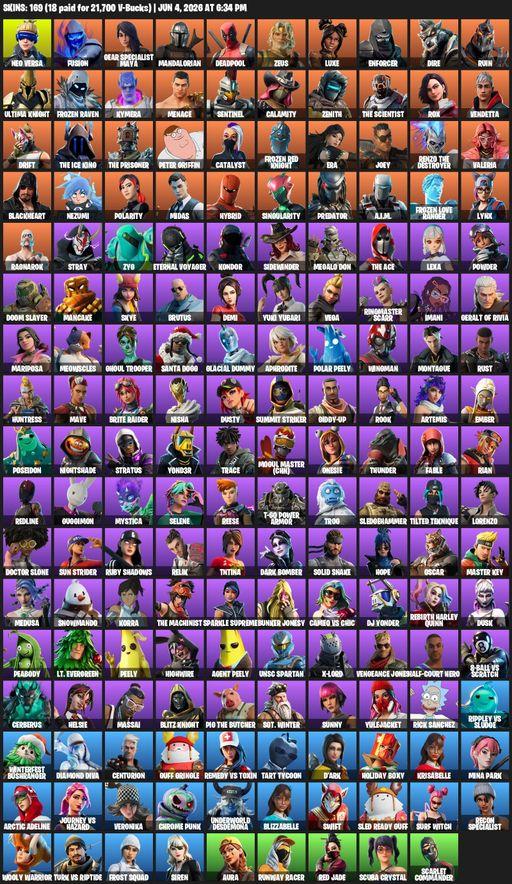 [PC/XBOX] | 169 skins | 500 V-bucks | Reaper Axe | Neo Versa | Fusion | Gear Specialist Maya | Mandalorian | Deadpool | Zeus | Luxe | Enforcer | Dire | Full Access