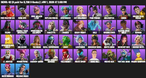 [PC/PSN/XBOX] | 42 skins | FIRE Master Kai | Funk Ops | Void Walker Lynx | Outlaw Midas | Synthwave | Cat Holloway | Yuki Yubari | Killswitch | Robin | Full Access