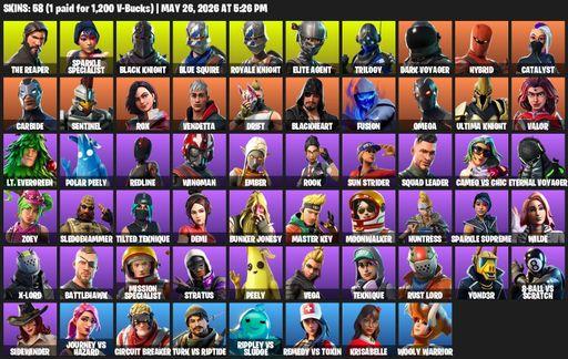 [PC/PSN/XBOX] | 58 skins | Take The L | Floss | Black Knight | Sparkle Specialist | Royale Knight | The Reaper | Elite Agent | Blue Squire | Omega | Full Access
