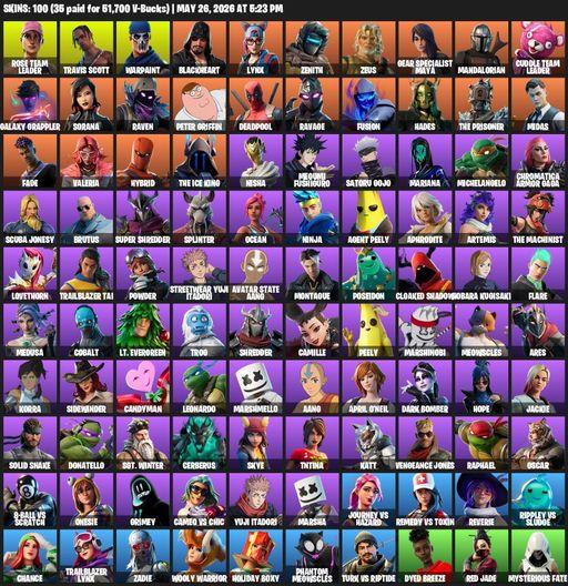 [PC/PSN] | 100 skins | 700 V-bucks | OG STW | Travis Scott | Rose Team Leader | Warpaint | Blackheart | Lynx | Zenith | Zeus | Gear Specialist Maya | Full Access