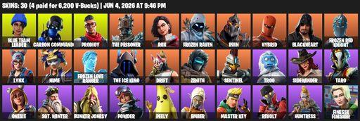 [PC/XBOX] | 30 skins | Blue Team Leader | Carbon Commando | Prodigy | The Prisoner | Rox | Frozen Raven | Ruin | Hybrid | Blackheart | Full Access