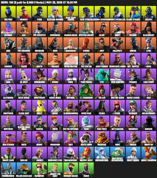 [PC/XBOX] | 106 skins | Omega | Lara Croft | Sultura | Prodigy | Fixer | Blizzard Bomber | Blue Team Leader | Blue Striker | Carbon Commando | Full Access