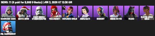 [PC/PSN/XBOX] | 11 skins | Vanguard Zadie | Santa Dogg | First Order Stormtrooper | Yulejacket | Explorer Emilie | Dupli-Kate | Burnoff | Iridia Vayne | Full Access